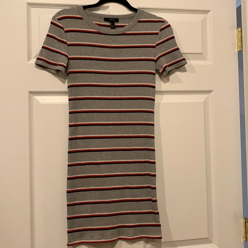 Striped bodycon knit dress